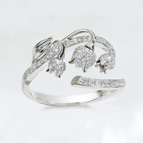 Нежное женское Открытое кольцо CAOSHI, ювелирные изделия на палец из блестящего циркония с изысканным дизайном, Женские аксессуары для цветов