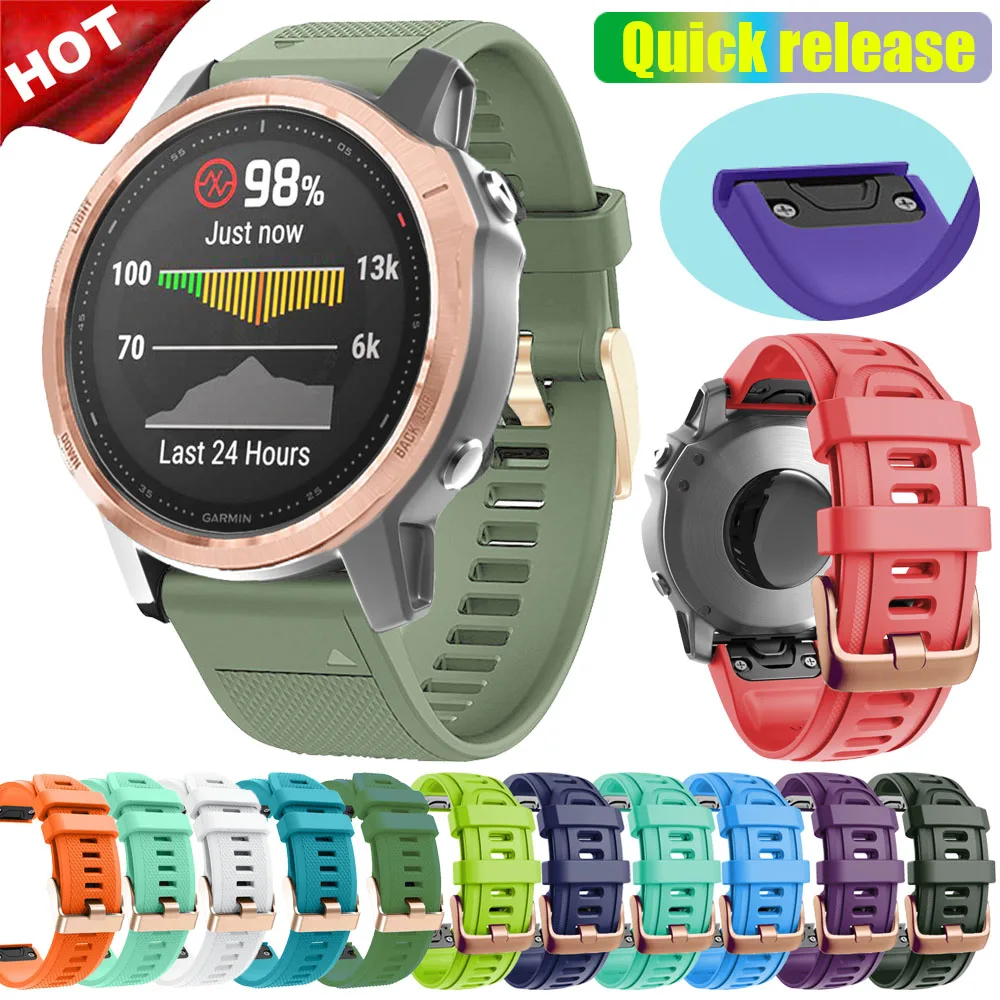 

Ремешок силиконовый для смарт-часов Garmin Fenix 20 22 26 мм 7 7X 7S 5S 5 5X Plus 6S 6 6X Pro 3 3hr