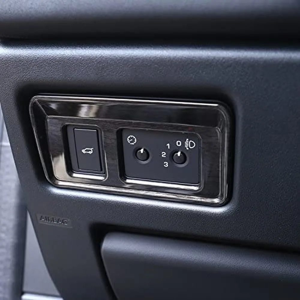 

Black Wood Grain Tail Door Switch Button Decoration Cover Frame Trim 1pc For Land Rover Discovery Sport 2015-2017(Standard)