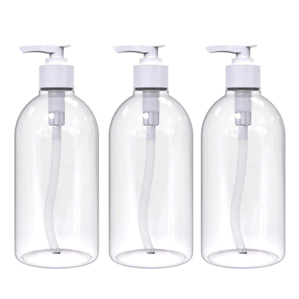 

1/3 Pcs 500ml Refillable Shampoo Bottles Pump Bottles Conditioner Dispenser Empty For Bathroom Shower