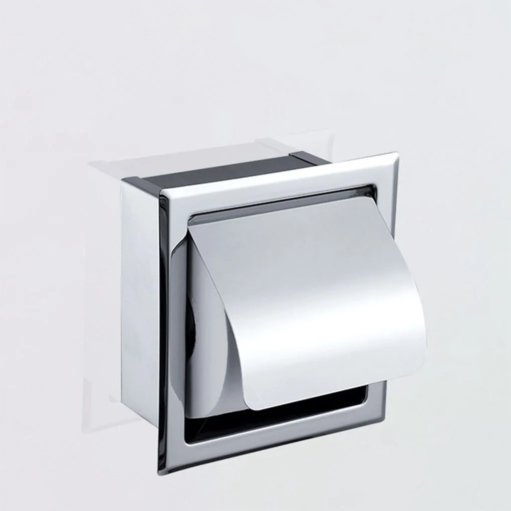 

Paper Holder Wall Stainless Steel Rack Household Holders Concealed