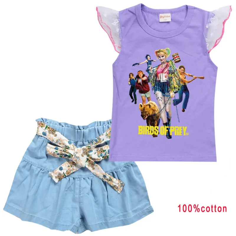 Новинка 2025 года костюмы для косплея Суицид футболка Harley Squad Quinn Monster шорты