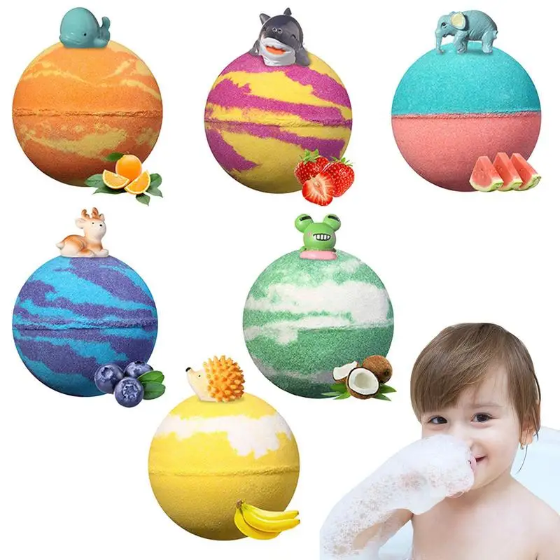 

Bath Bombs Gift Set 6 Pieces Natural Fizzy Bath Bombs Gifts With Toys Insides Nourishing Skin With Sea Salt Olive Lavender