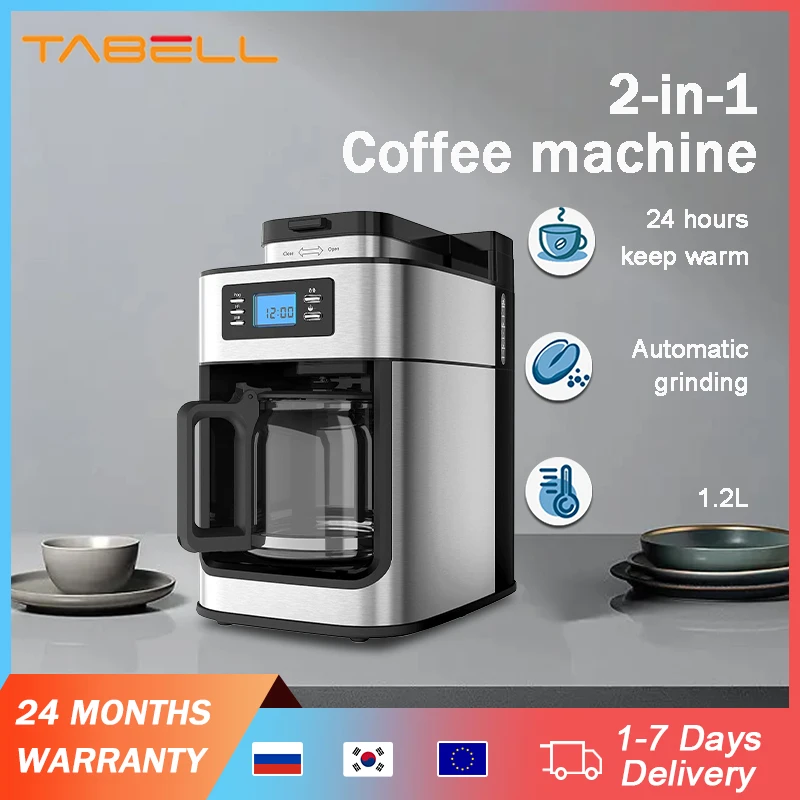 TABELL 2 In1 Coffee Maker Kitchen Automatic Coffee Machines 