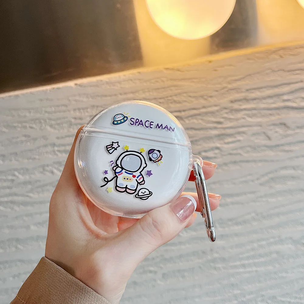 

Прозрачный чехол с милым мультяшным астронавтом космонавтом планетой для Huawei Freebuds 3 4 Беспроводной футляр для наушников защитная сумка аксе...