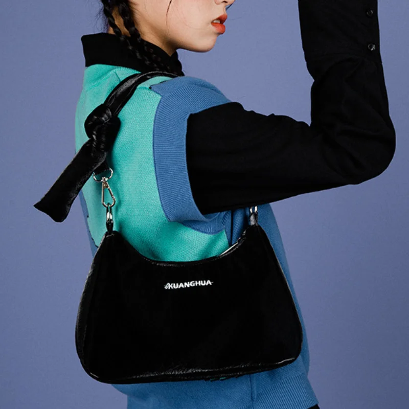 

New Y2K Women Shoulder Bag 2023 Trend Gothic Spic Girls Armpit Bags for Women Street Hip Pop Punk Crossbody Bags Personlity Bags