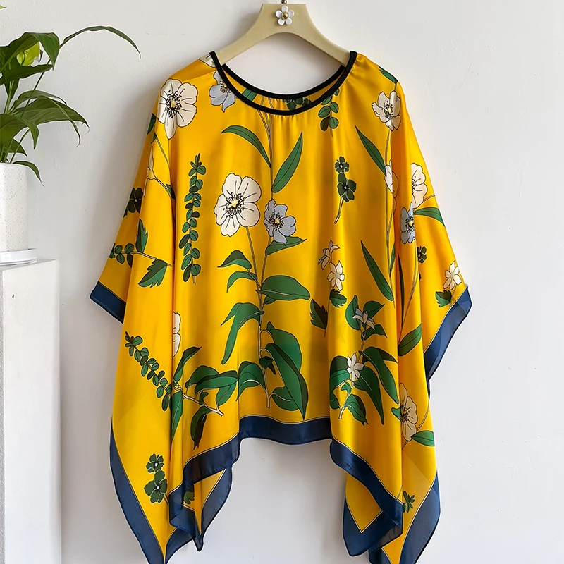 2024 Новый шелковый шарф 110x110 см роскошный брендовый дизайнерский женский