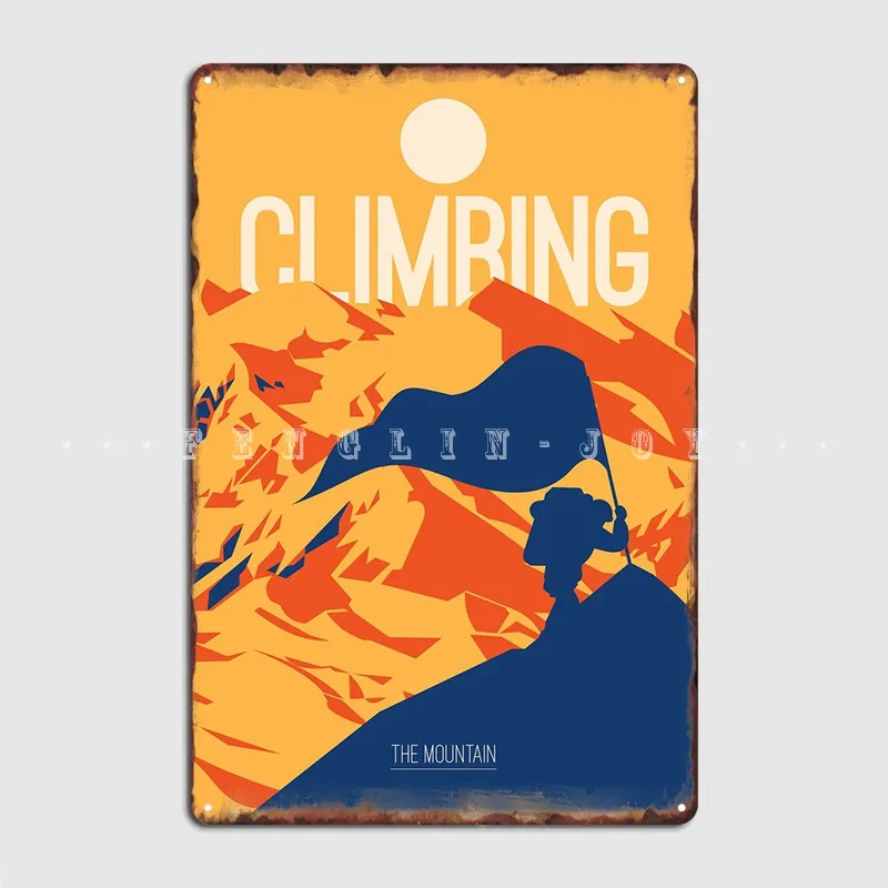

Оранжевый плакат для скалолазания, металлический знак, настенное украшение, пещера, дизайн паба, оловянные плакаты