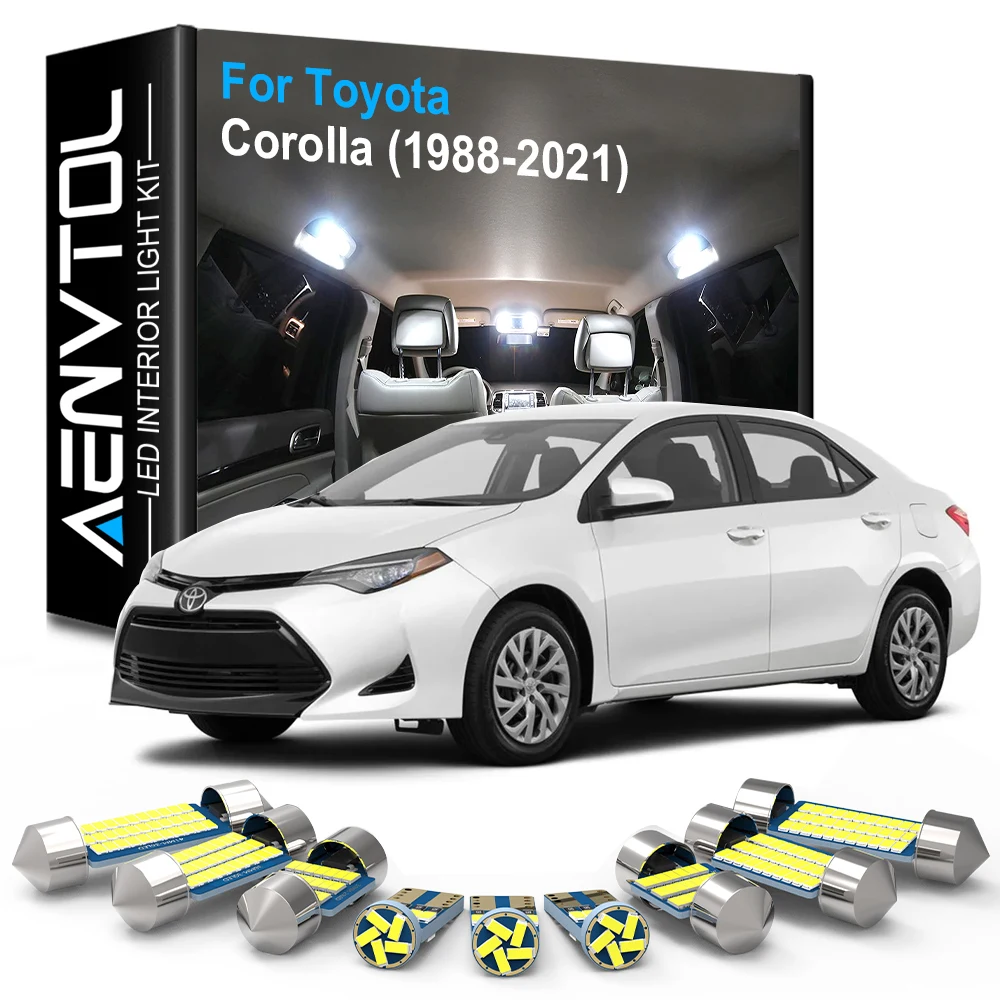 AENVTOL Canbus Interior LED Light For Toyota Corolla 1988-2014 2015 2016 2017 2018 2019 2020 2021 Car Accessories Dome Map Lamps