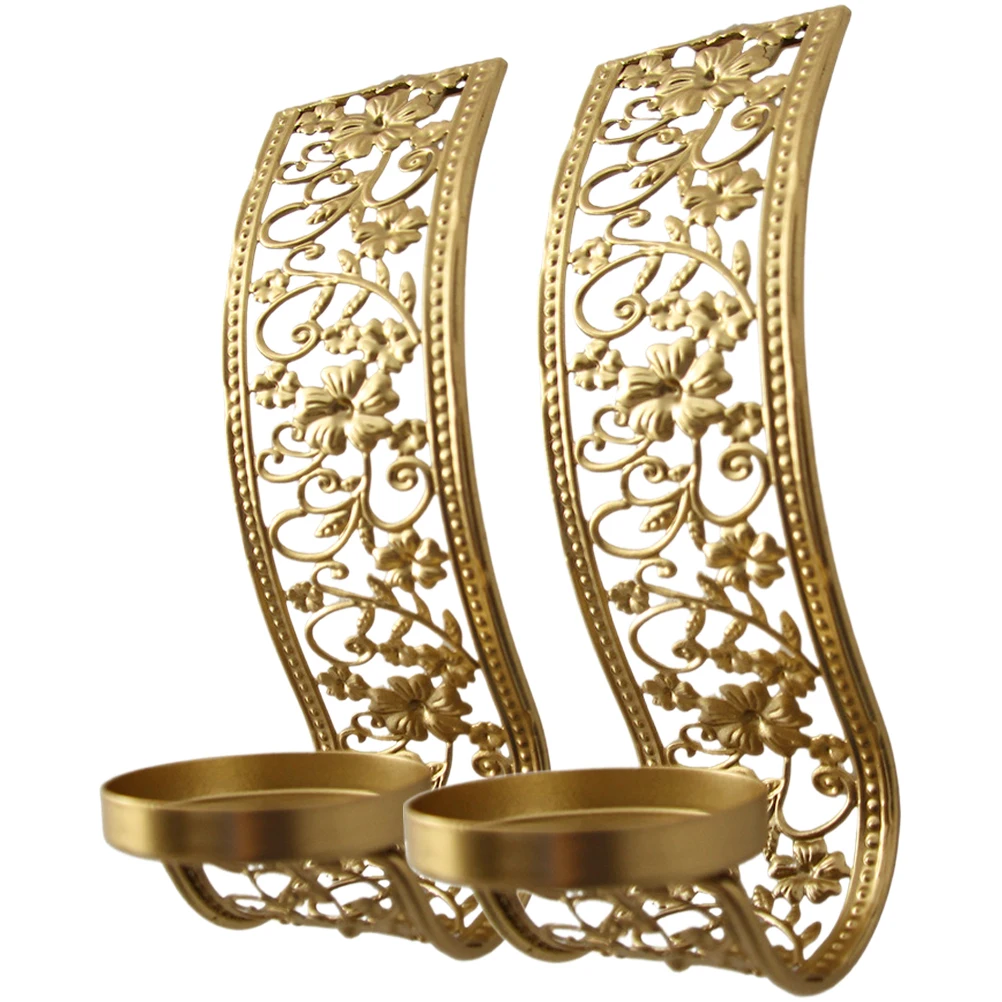 S Middle East Style Metal Craft Wall Candle Stand Candlestick Holder