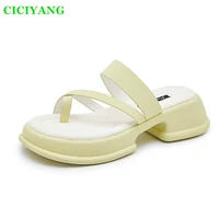 ciciyang flip flops female summer 2022 new womens chunky platform slip toe sandals girl sweet comfortable cross strap slippers