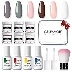 

GELFAVOR Nail Extension Acrylic Powder Nail Kit Carving Art Design Manicure Tool Set Dipping Carve Crystal Powder Nail Gel