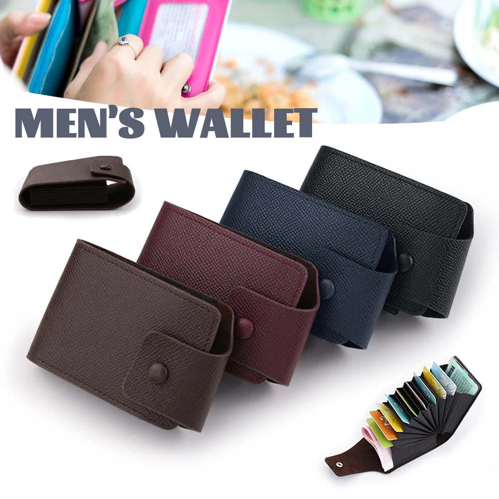 

Men Credit Card Holder Leather Purse Large Capacity Credit ID Bank Card Driver's License Package Multiple Card Slots for Daily