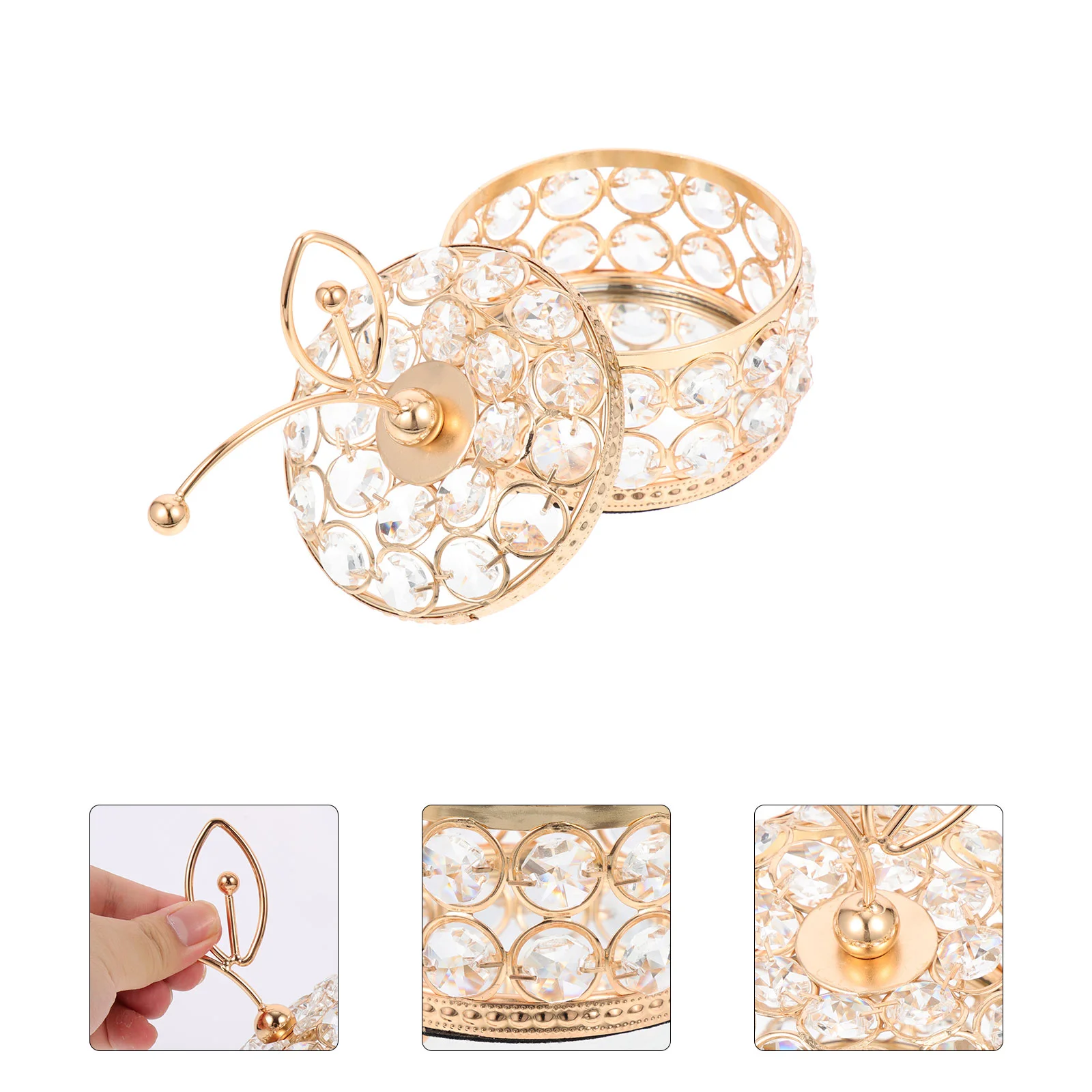 Box Jewelry Crystal Storage Case Organizer Necklace Trinket Holder Keepsake Mirrored Treasure Ring Earrings Earring Bracelet