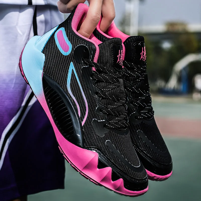 High quality cushioned shock recovery wear-resistant 4 color MD outsole basketball shoes