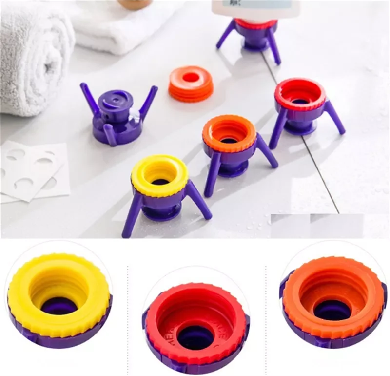 

2022 Stand Cap Kit Easy Pour Out Thick Liquid Bottle Emptying Kit with 6 Adapters 6Pcs