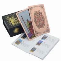 new gold foil tarot rose gold pvc desktop game color manual divination card gift box set bronzing waterproof luxury astrology