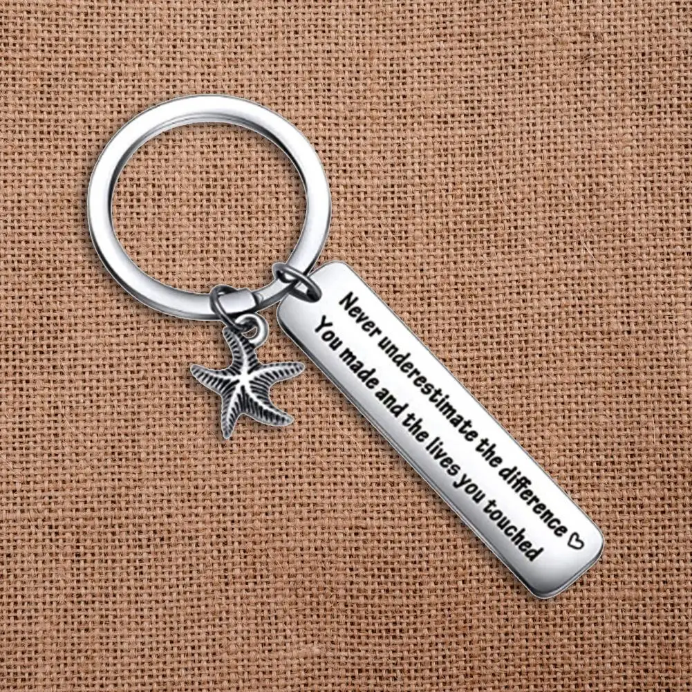 

Starfish Pendant Keychain Exquisite Stainless Steel Eco-friendly Keychain Ring for Gift