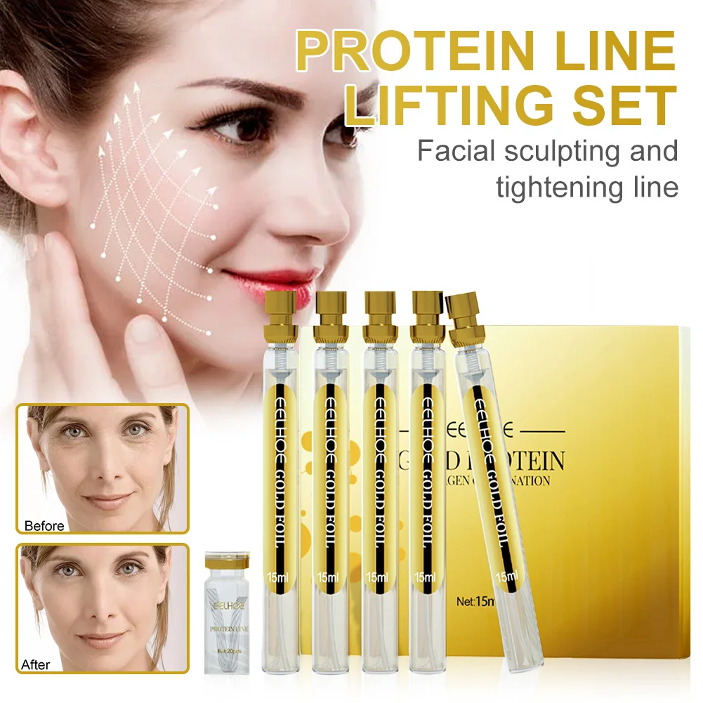 

Protein Thread Lifting Set Absorbable Collagen Line Gold Serum Anti-Aging Wrinkles Removal Skin Firming Lifting Kit Facial Care