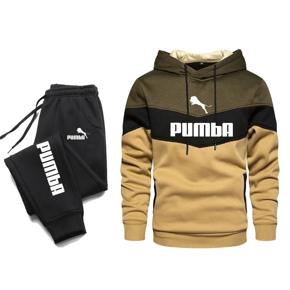 New arrival Men's Autumn Winter Sets Zipper Hoodie and Pants 2 Pieces Casual Tracksuit Male Sportswear Brand Clothing Sweat Suit