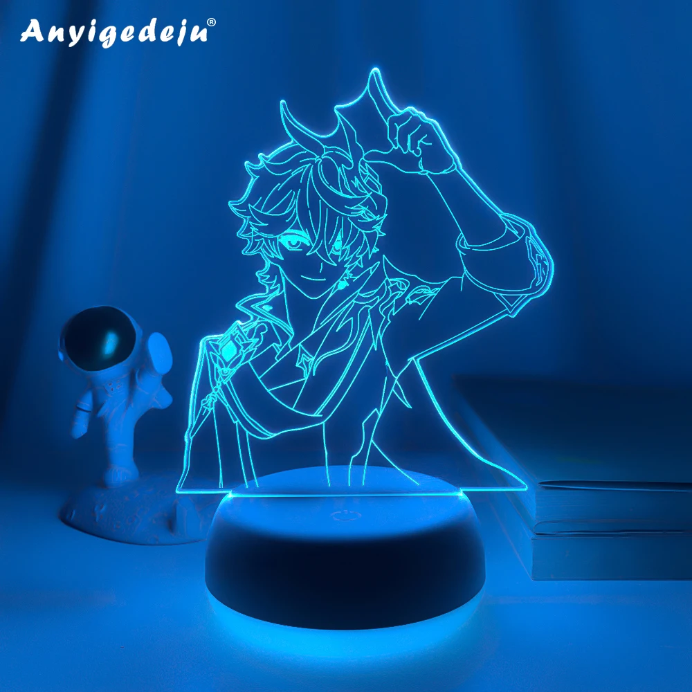 

3d Led Lamp Tartaglia Genshin Impact for Child Bedroom Decoration Kids Birthday Gift Room Decor Genshin Impact Led Light Bedside