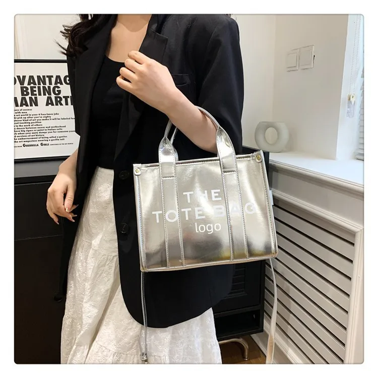 The Tote Bag 2023 Glossy PU Shoulder Crossbody Bag Luxury Designer Female Shopping Handbags for Women