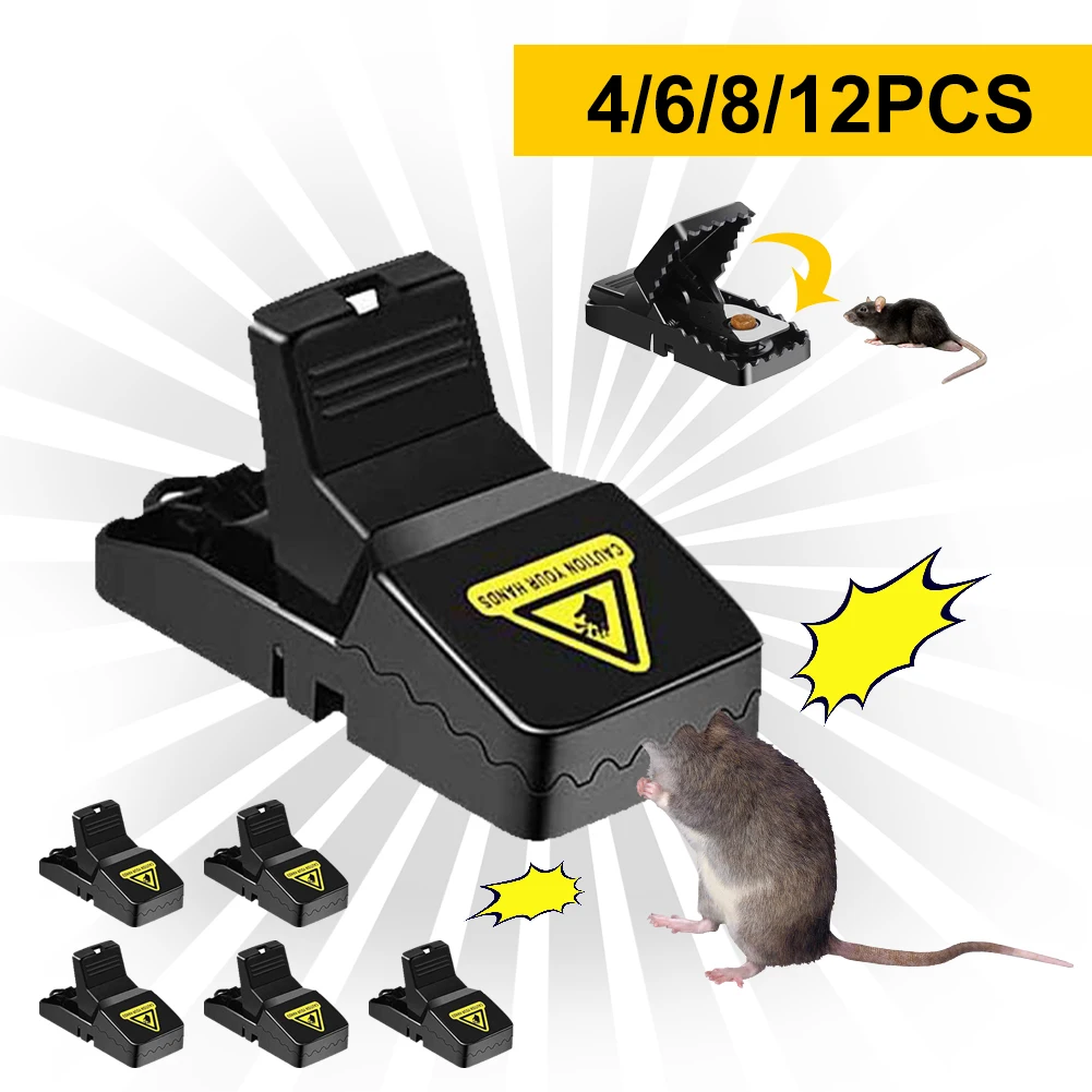 

High Quality 4/6/8/12Pcs Pest Control Reusable Rat Catching Mice Mouse Traps Mousetrap Bait Snap Spring Rodent Catchers Super
