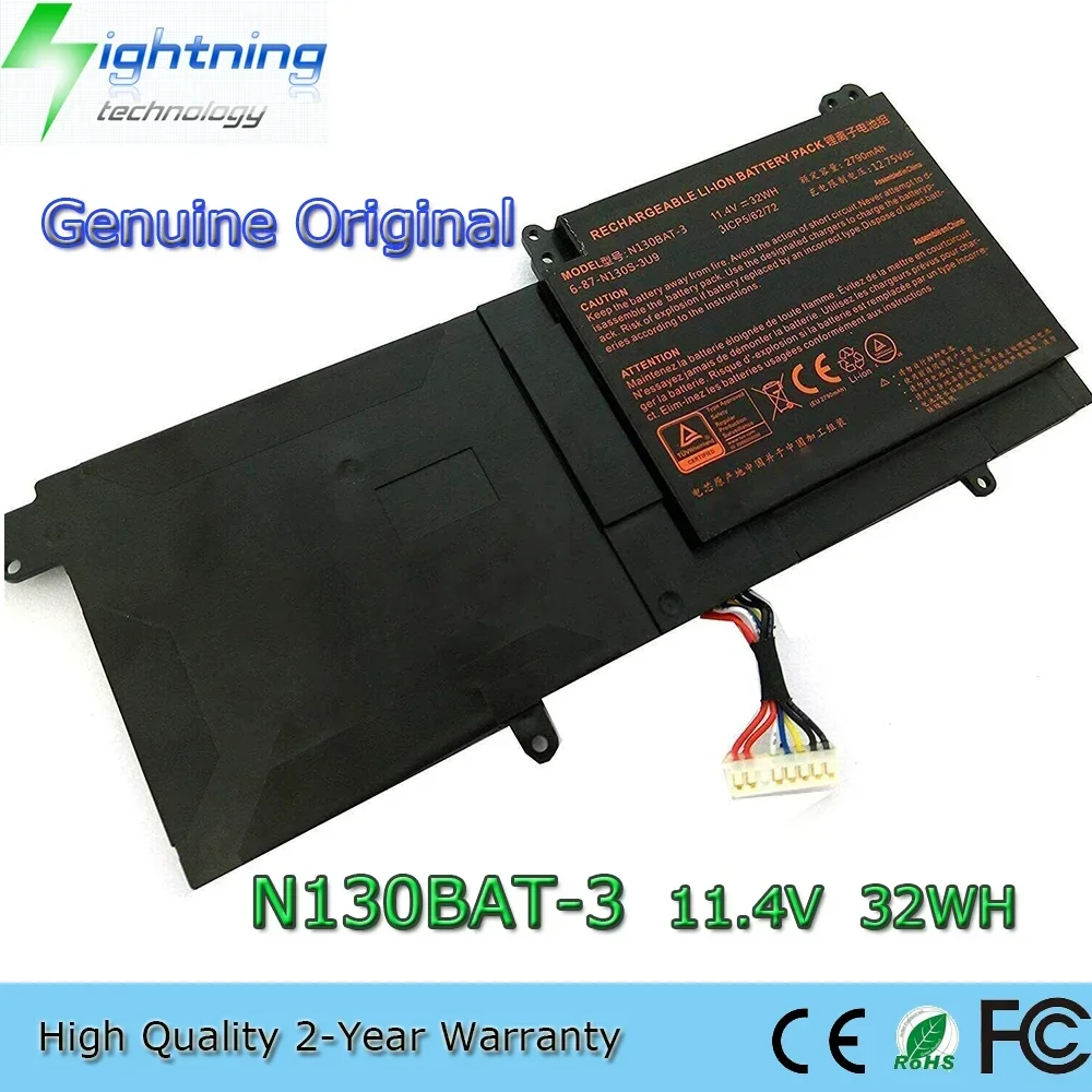 Совершенно новый оригинальный аккумулятор для ноутбука N130BAT-3 11 4 В 32/36 Втч Clevo N130BU