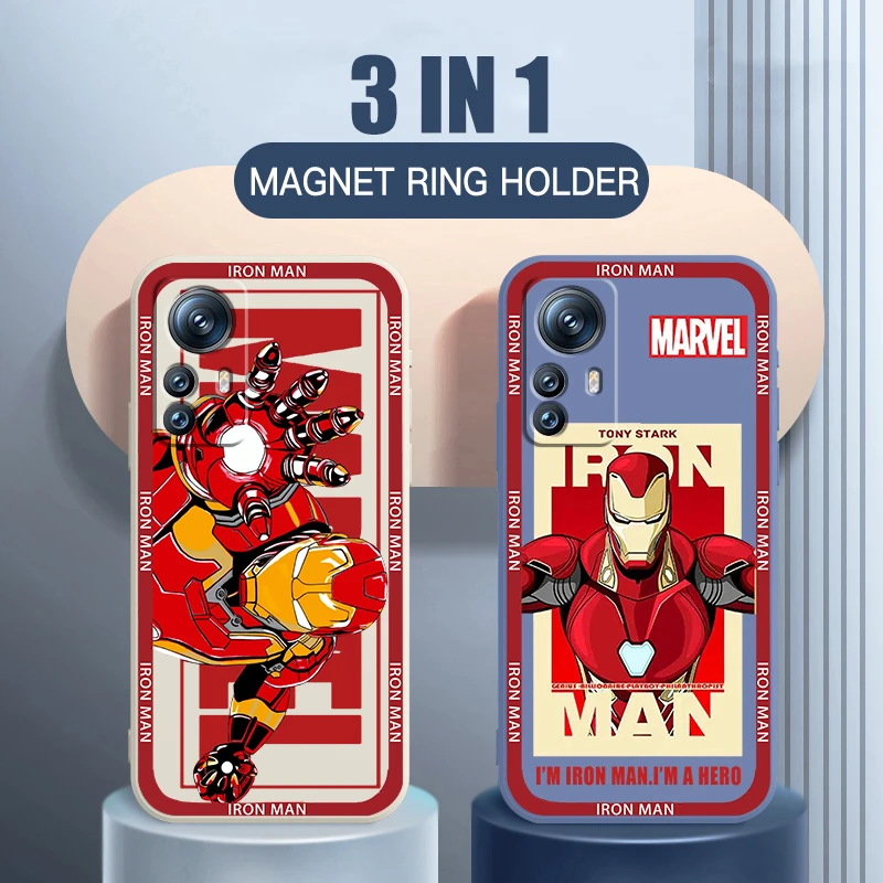 

Marvel Iron Man Avengers Art Liquid Rope Funda Phone Case For Xiaomi Mi 12T 12S 12 12X 11i 11T 11 10 10S 10T Pro Lite Ultra 5G