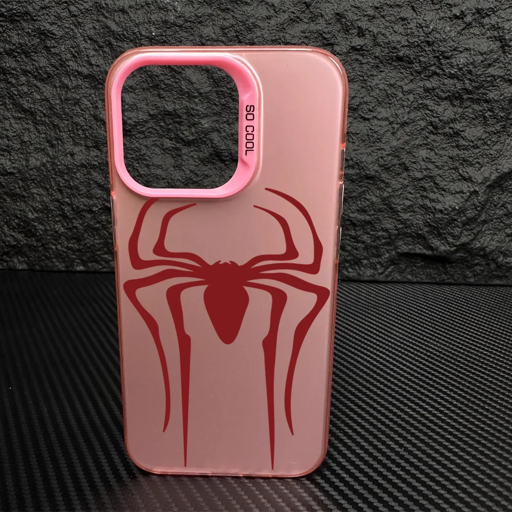 Разноцветный чехол для телефона S-Spider M-Man с логотипом IMD серебристый подходит iPhone