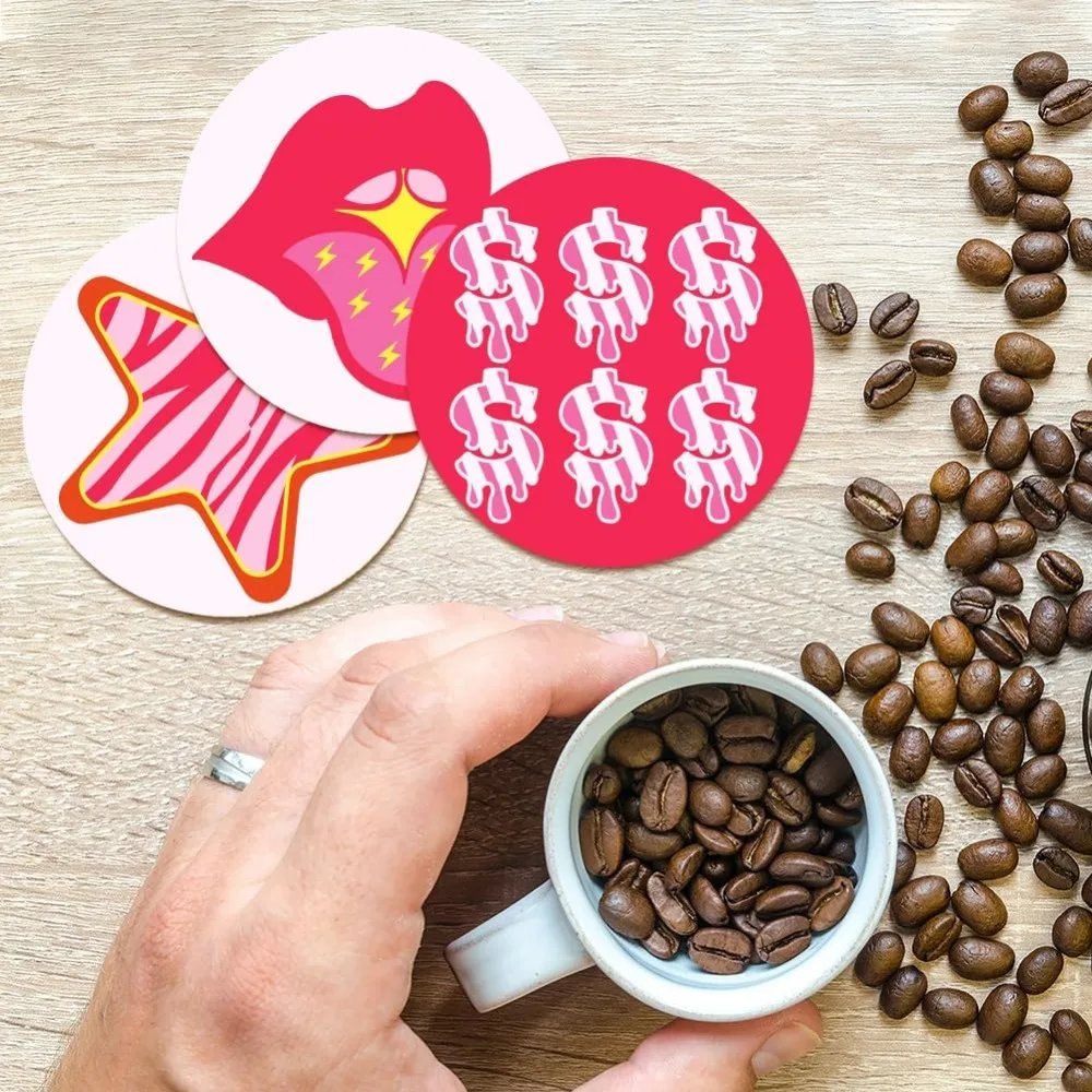 9 шт. подставки для напитков розовые Preepy шляпа солнцезащитный телефон звезда