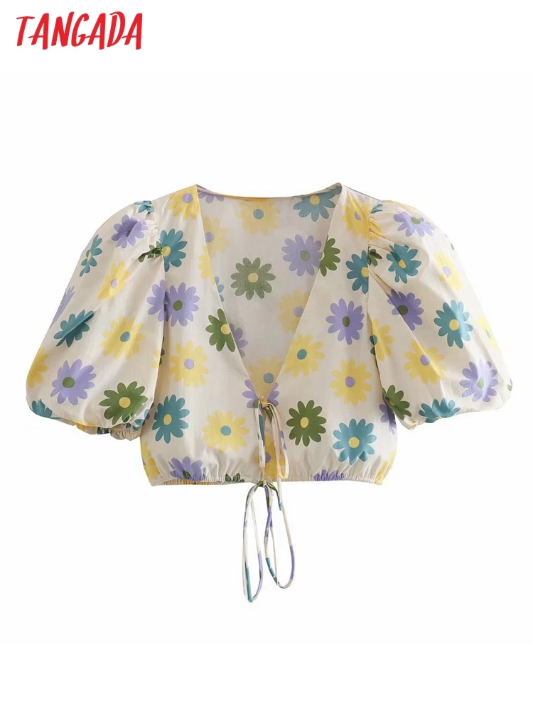 

Женский топ с коротким рукавом, в стиле ретро