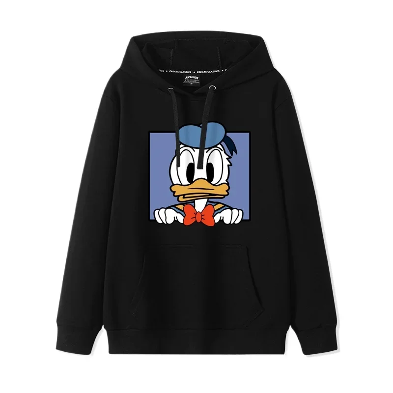 Фото Толстовка с капюшоном Disney Donald Duck Daisy Duck для влюбленных, женский свитер, свободное пальто с капюшоном для пары с героями мультфильмов, толстовка с капюшоном в стиле аниме, толстовка большого размера №2