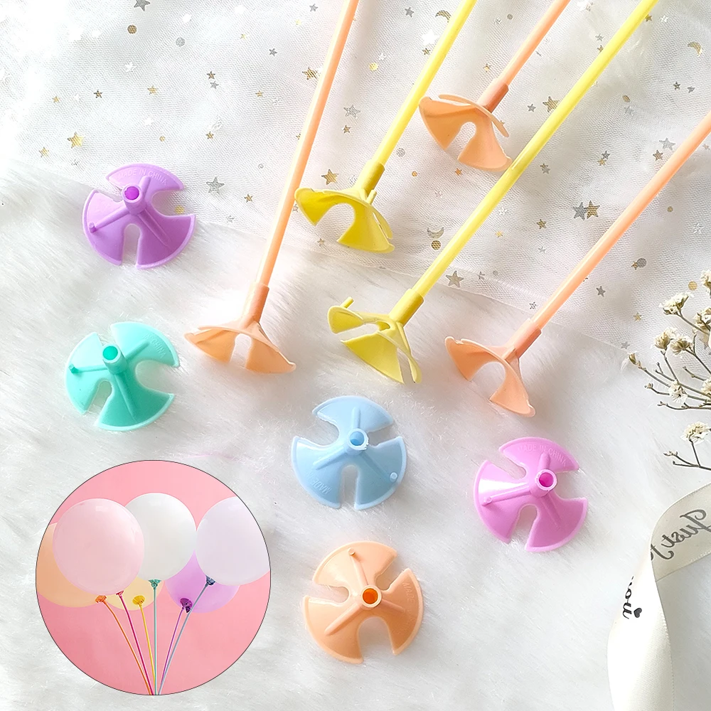 

10/20/30pcs 32cm Latex Balloon Sticks Macaron Color Balloon Holder Stick Wedding Birthday Party Decor InflatableBall Accessories