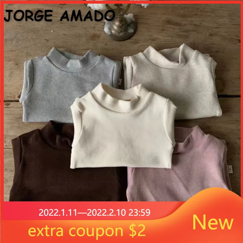 

Детская Водолазка с длинным рукавом, бежевая/Розовая/коричневая футболка-джемпер, весна 2022