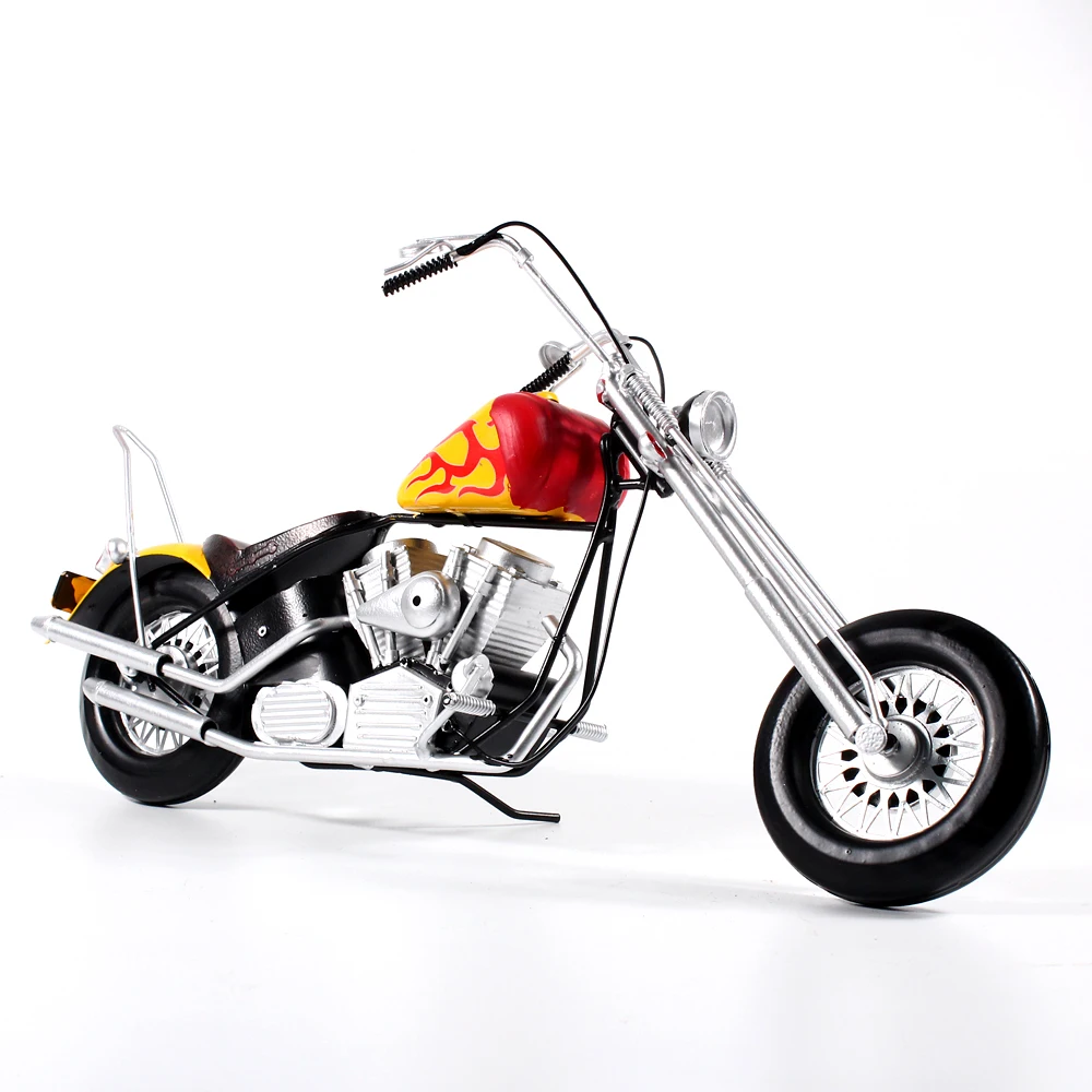 Tin Retro Home Accessories Motorcycle Model Parts Creative Living Room Flame Prince Industrial Style 1:6