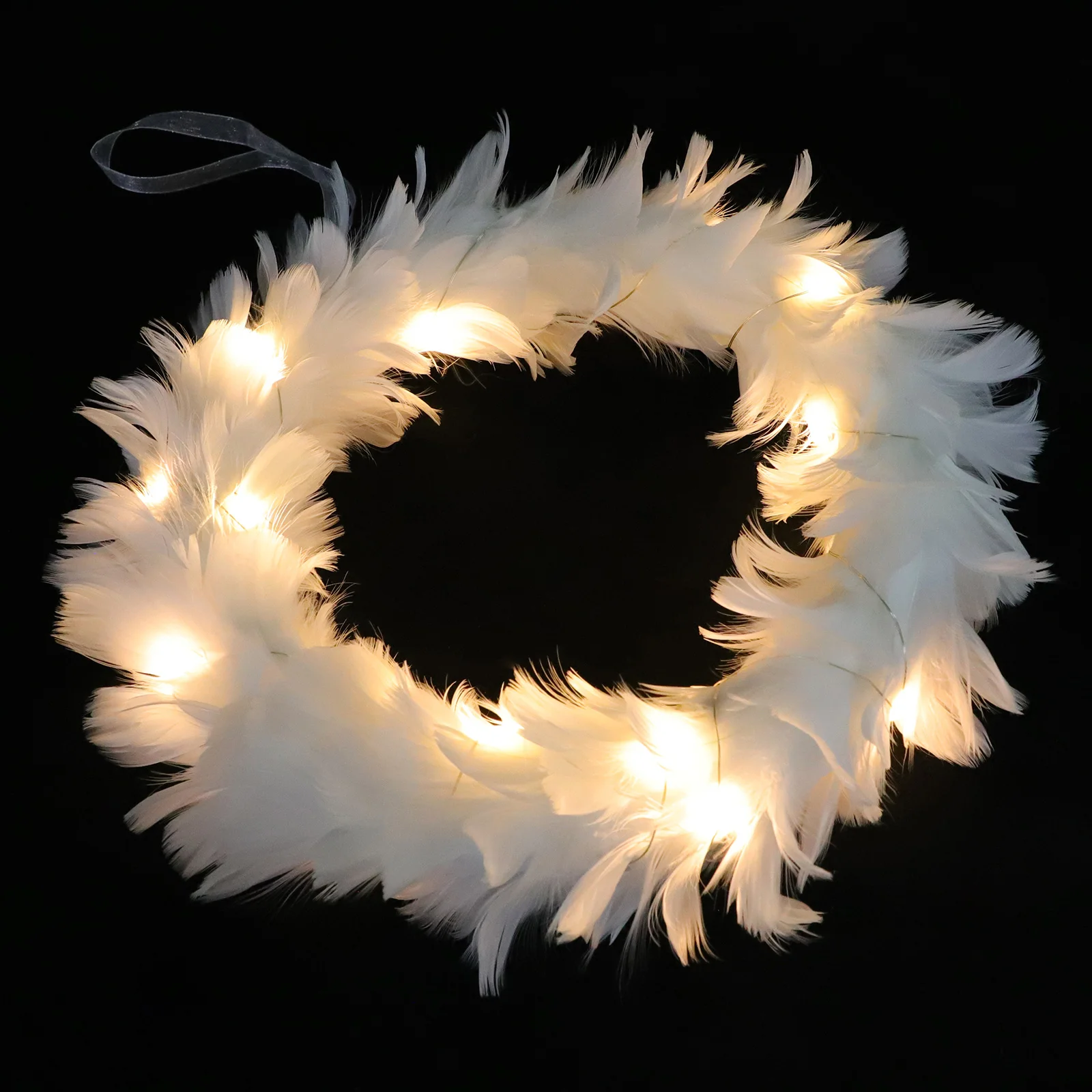 

Wreath Christmaswhite Garland Decorations Door Frontsimulated Lights Hanging Decorative Holiday Lightedwinter Lightthanksgiving