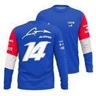 Сезон 2021, Спортивная футболка для мотоспорта Alpine F1, команда A, футболка фаната гоночного автомобиля, синяя, черная дышащая футболка Teamline, рубашка с длинным рукавом, одежда