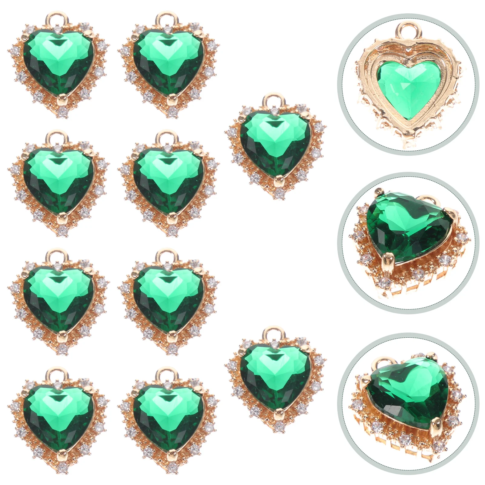 50 Pcs Jewelry Necklace Hanging Ornaments Crafts 1.8X1.3cm Charm Decors Green Copper Novelty