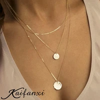 kaifanxi stainless steel layered pendant necklace 3 pieces separate choker and chain necklace fashion jewelry