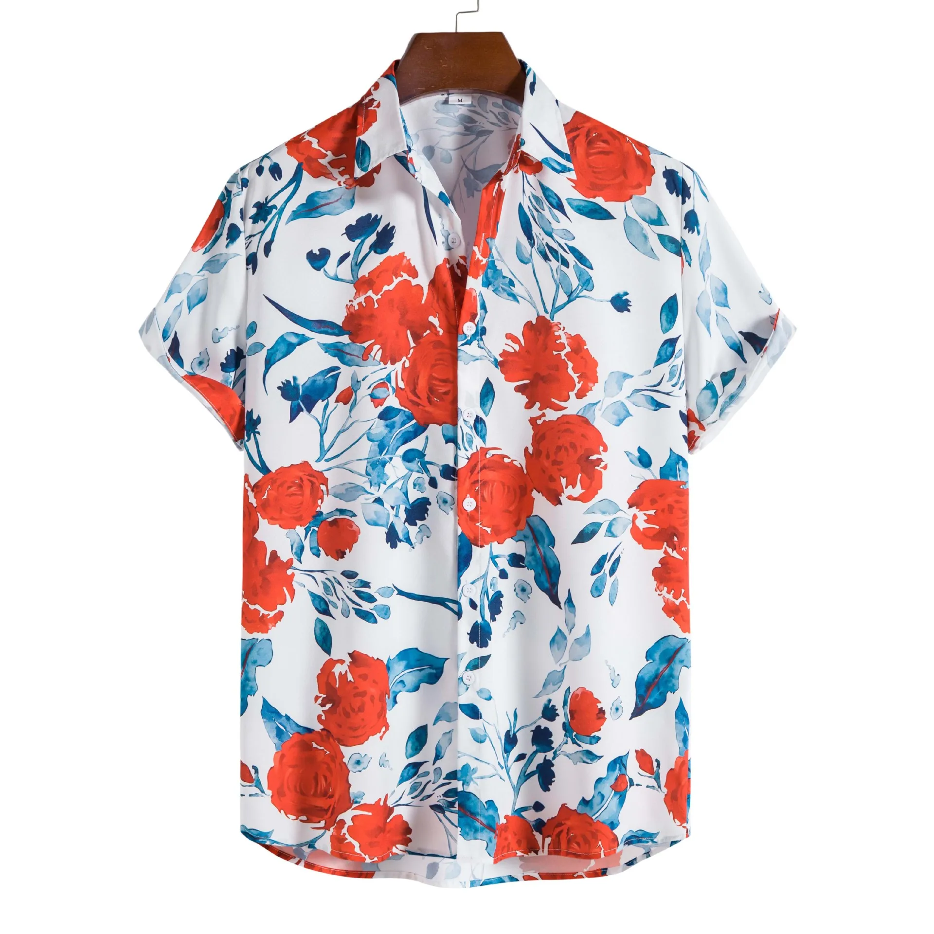 

Mens Beach Floral Shirts Camisas Hombre 2022 Brand Slim Fit Short Sleeve Hawaiian Shirt Men Party Vacation Tropical Clothing XXL