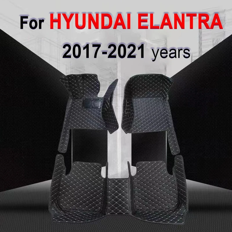 

Автомобильные коврики для Hyundai elantra 2017-2021 2018 2019, четыре двери, под заказ, автомобильные подкладки для ног, искусственная Обложка, автомобильн...