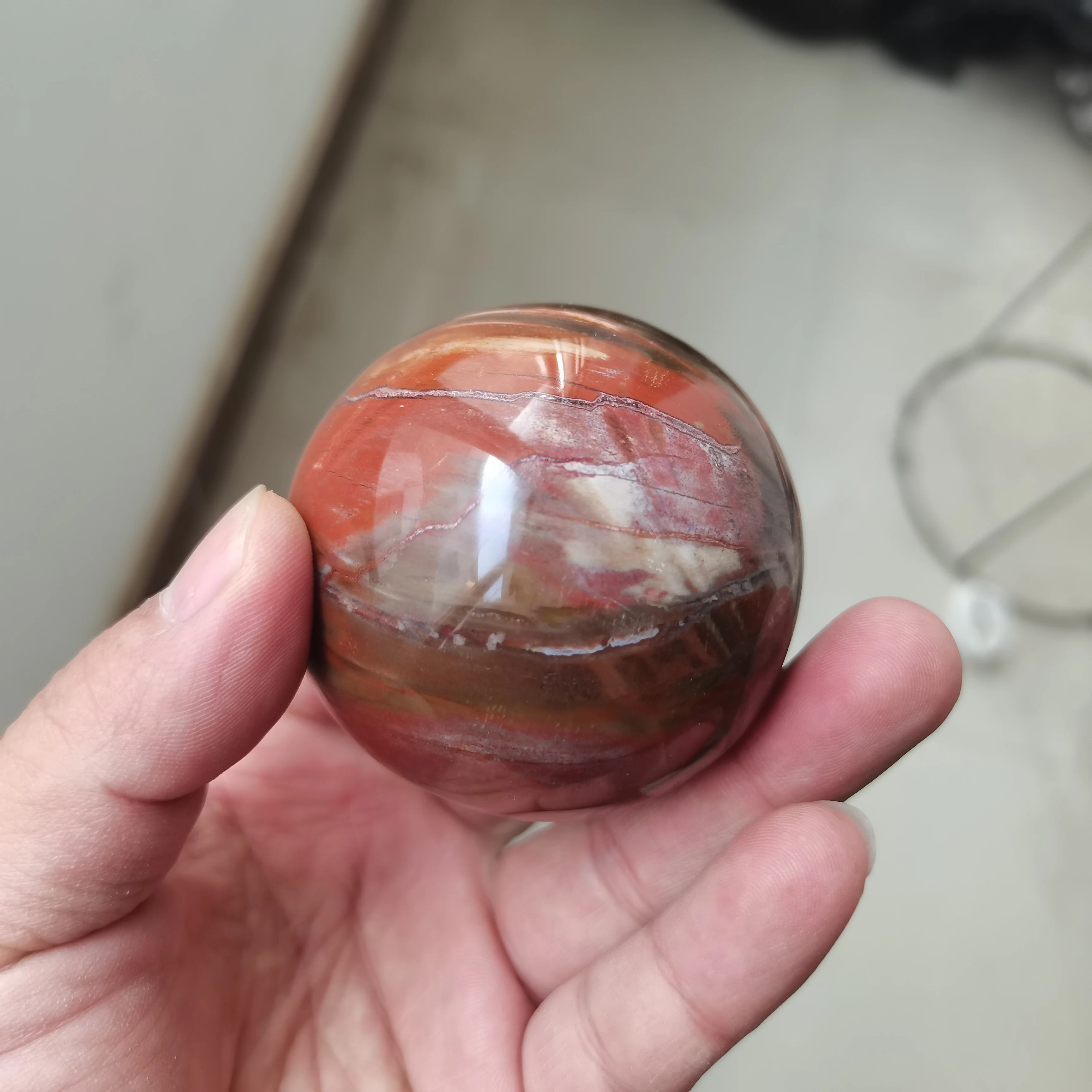 Сферическая Сфера из красной розы 70 мм ископаемый Агат кварц хрустальный шар