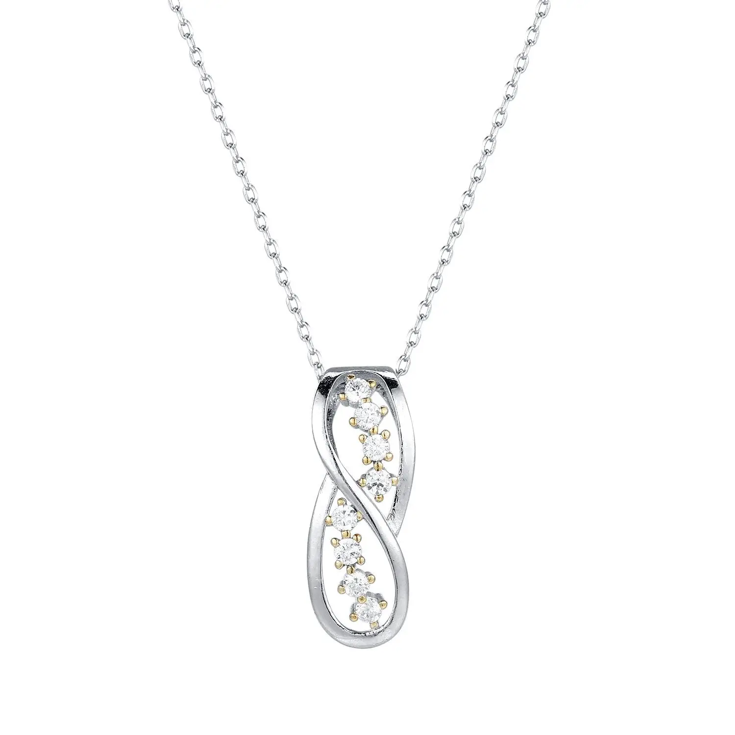 

Geometric sterling silver 925S design full of diamond pendant clavicle chain high quality versatile fashion necklace female