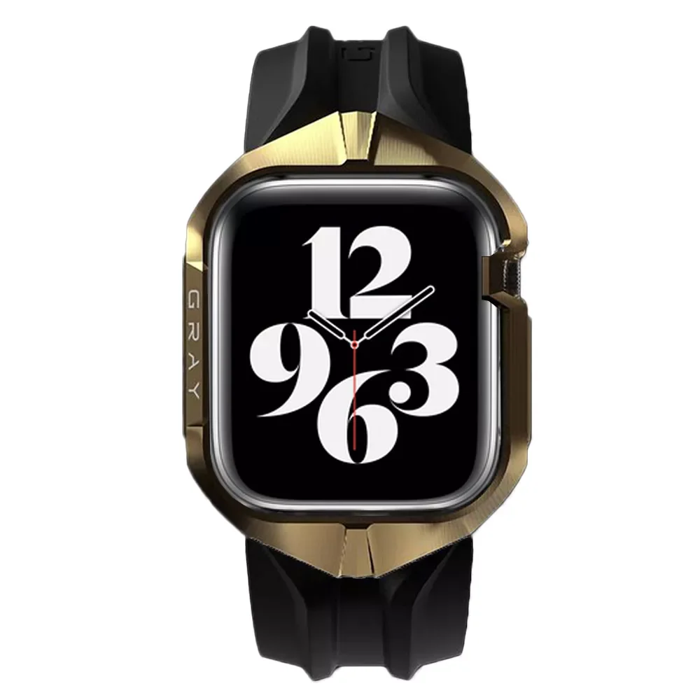 Luxury steel Brand Watch case Cover For Apple Watch 6 se 5 44mm 42mm protector sport case for iwatch 6 se 5 4 3 Gold protector