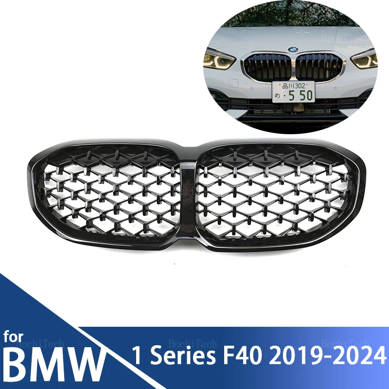 

2-Slat Glossy Black Front Kindey Hood Grille Bumper Racing Grills For BMW 1 Series F40 2019 2020- 2022 Hatchback Car Accessories