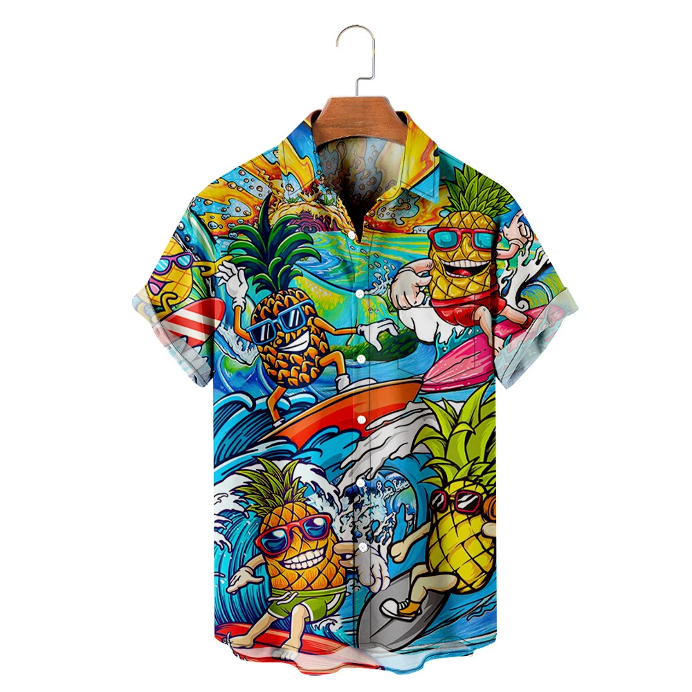 

Men's Hawaiian T-Shirt Y2K Hombre Fashion Shirt Sea Creatures 3D Print Cozy Casual Short Sleeve Beach Oversized Clothes 1