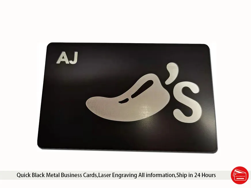 Black Metal Business Cards With Laser Engraved Infomation QR Code