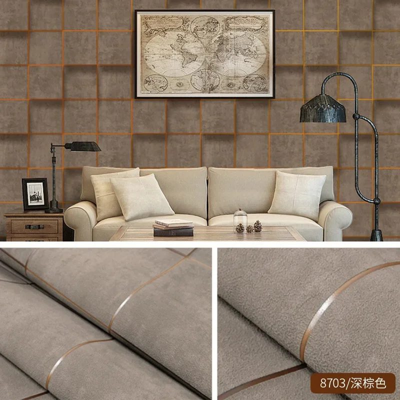 

Современные Простые утолщенные искусственные бархатные обои с фоном, 3D обои для спальни, гостиной, нетканые обои W150