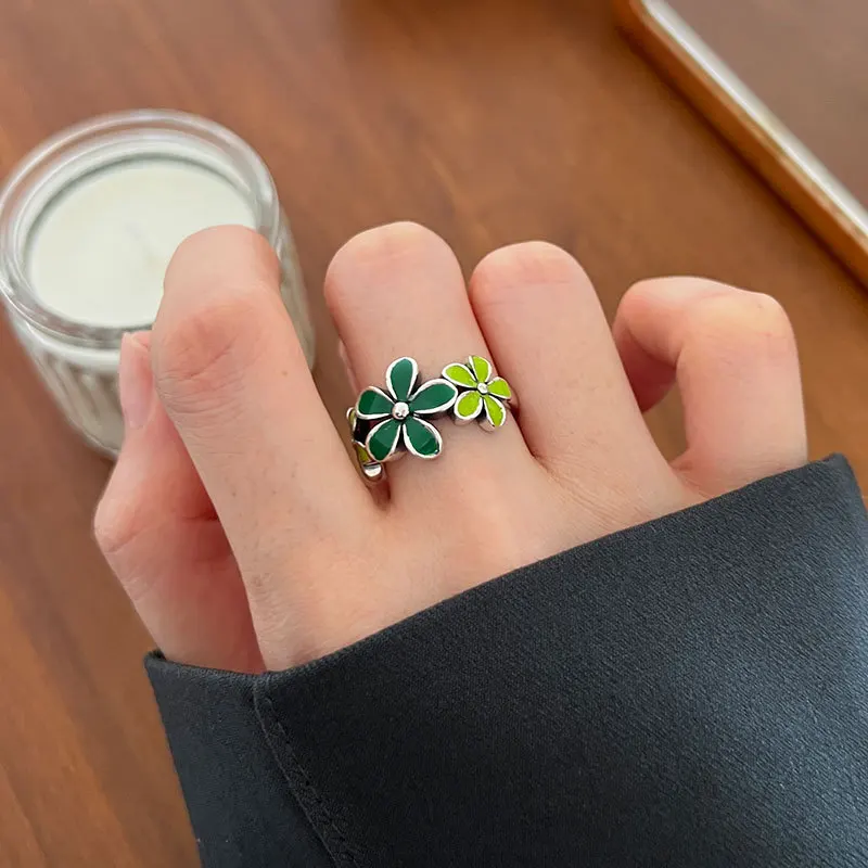 

Женское регулируемое кольцо из серебра 925 пробы, с эмалью